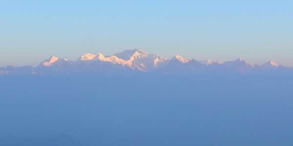 La vue sur les chains des Himalayas