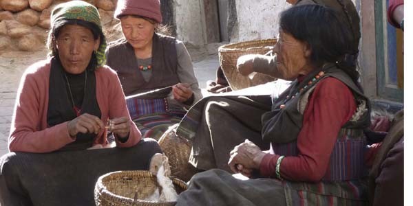 Les gents du village du Lomangthang